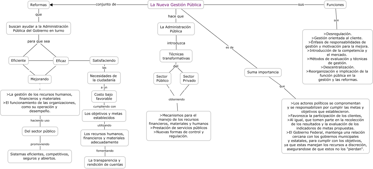 Mapa Conceptual de la Nueva Gestión Pública